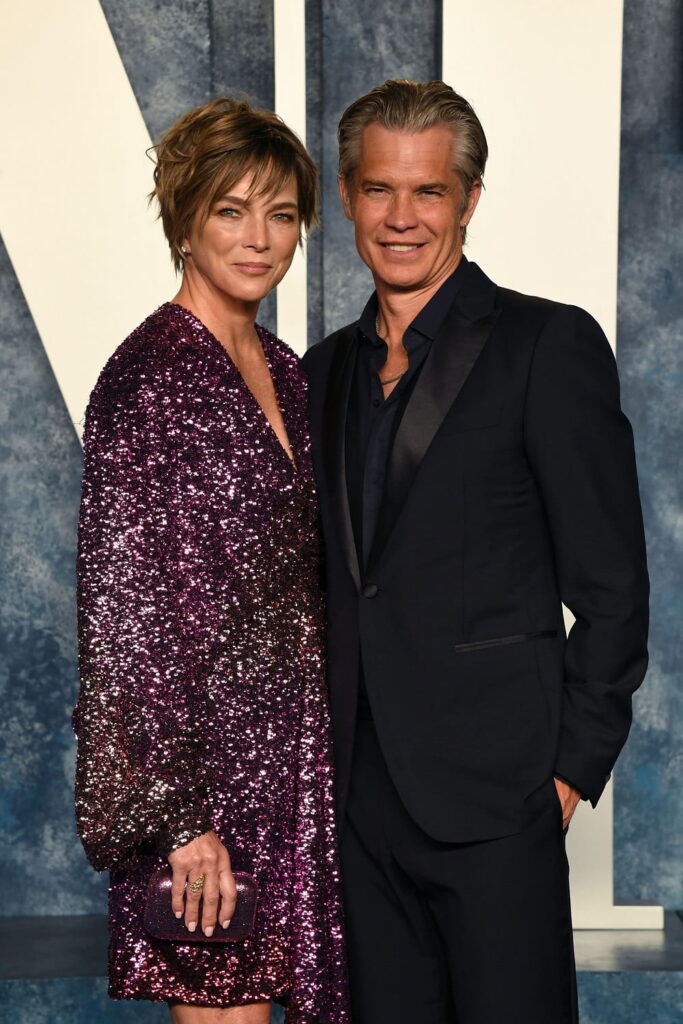 Timothy Olyphant and his wife Alexis Knief, Vanity Fair Oscar Party in 2023.