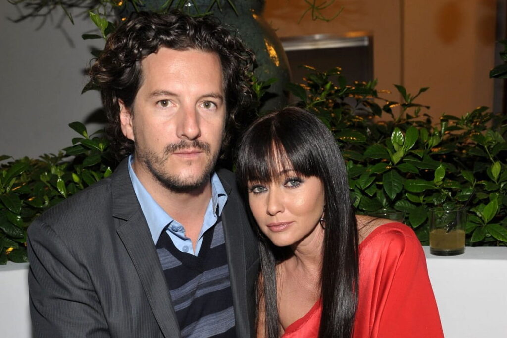 Kurt Iswarienko and Shannen Doherty attend the Entertainment Weekly and Women in Film pre-Emmy Party presented by Maybelline Colorsensational held at Restaurant.