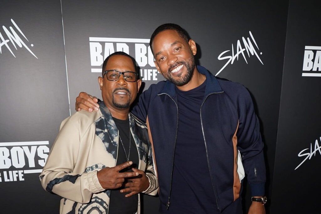 Martin Lawrence and Will Smith are seen during a surprise appearance at SLAM!