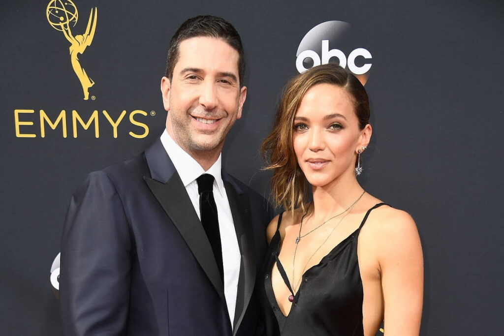 David Schwimmer and his wife Zoe Buckman attend the 68th Annual Primetime Emmy Awards.